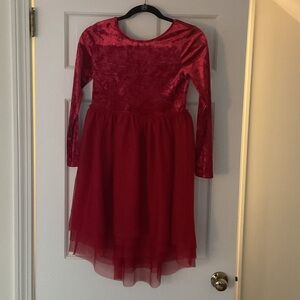 Cat & Jack Red Velvet Kids Formal Dress